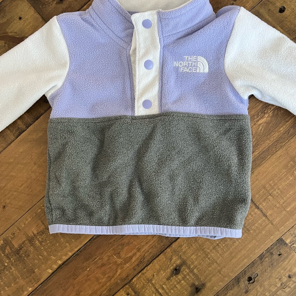 3-6 month fleece north face half button up
